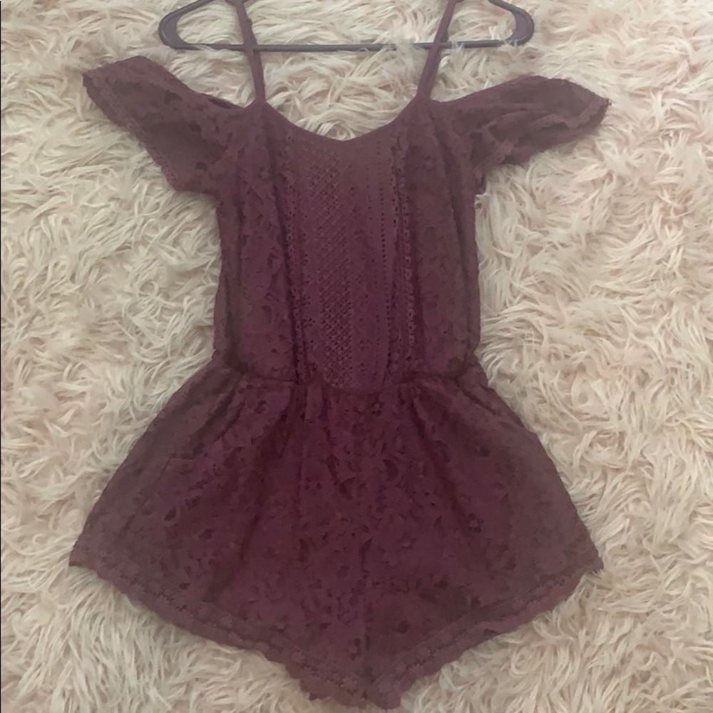 Purple lace romper